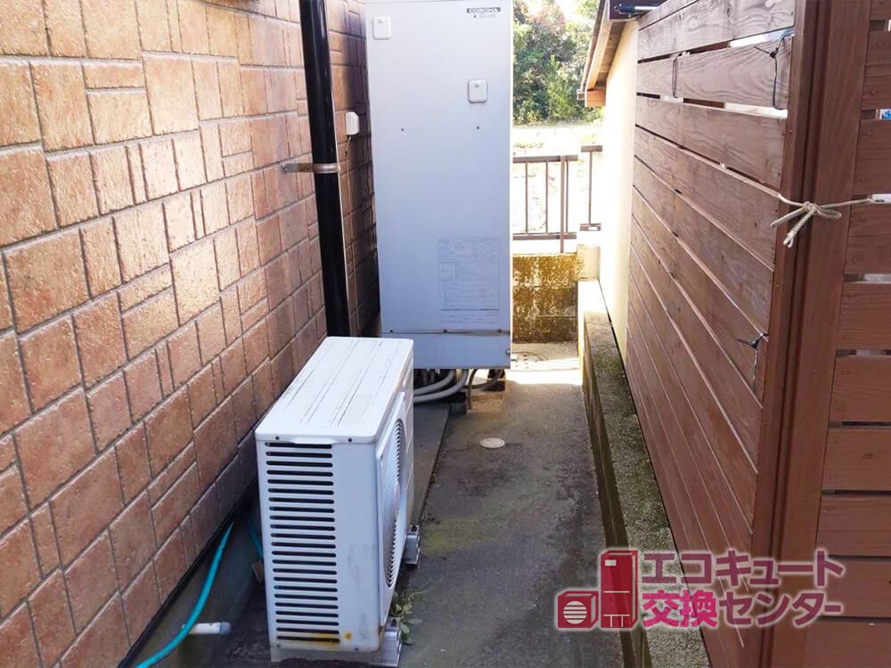 山梨県甲斐市エコキュート交換工事前10激安価格
